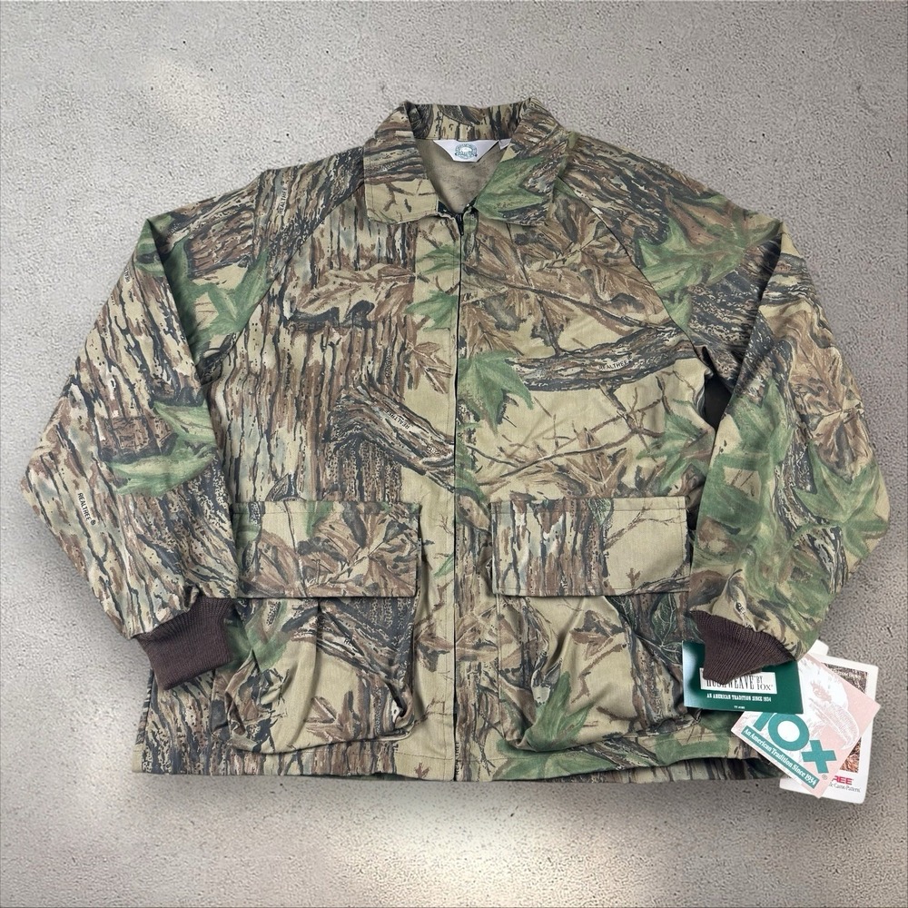 Vintage NOS 10x Realtree Camo Jacket Men's Large Hushweave USA Game Pack Hunting
